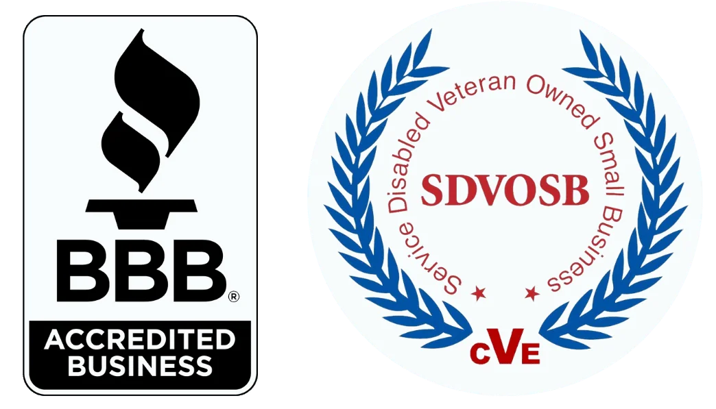 a picture of a security guard certification and BBB accredited logo