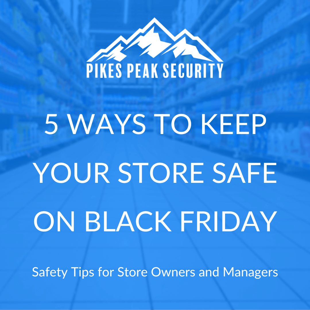 Blue blog graphic with title "5 Ways to Keep Your Store Safe on Black Friday"