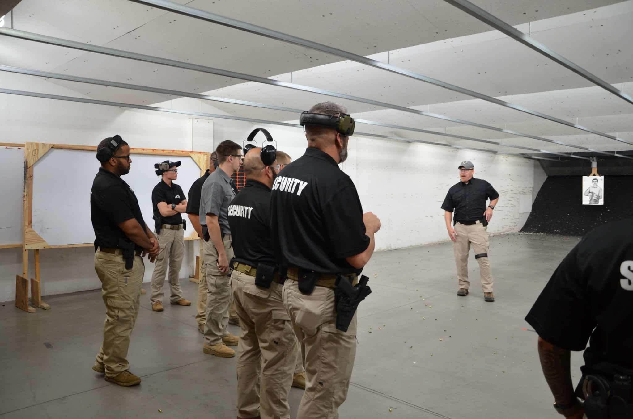 security guards at a training facility receiving instruction